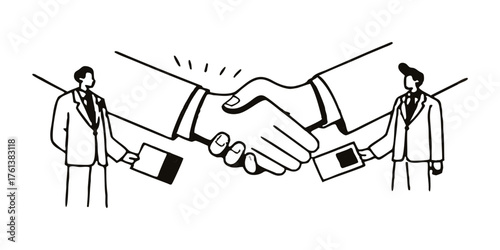 Handshake agreement business deal partnership cooperation success collaboration teamwork contract meeting concept