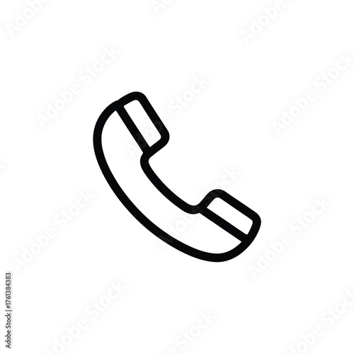 Black telephone handset icon communication contact