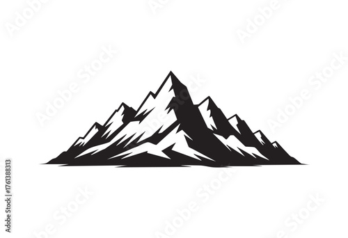 Bold Mountain Range Silhouette Vector Adventure Peak and Outdoor Logo Graphic