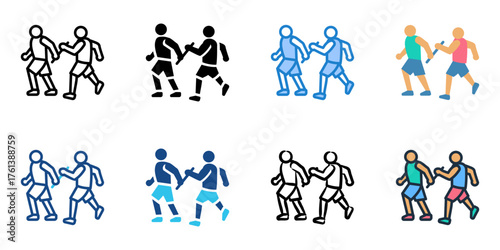 Relay handoff icon set multiple style collection 
