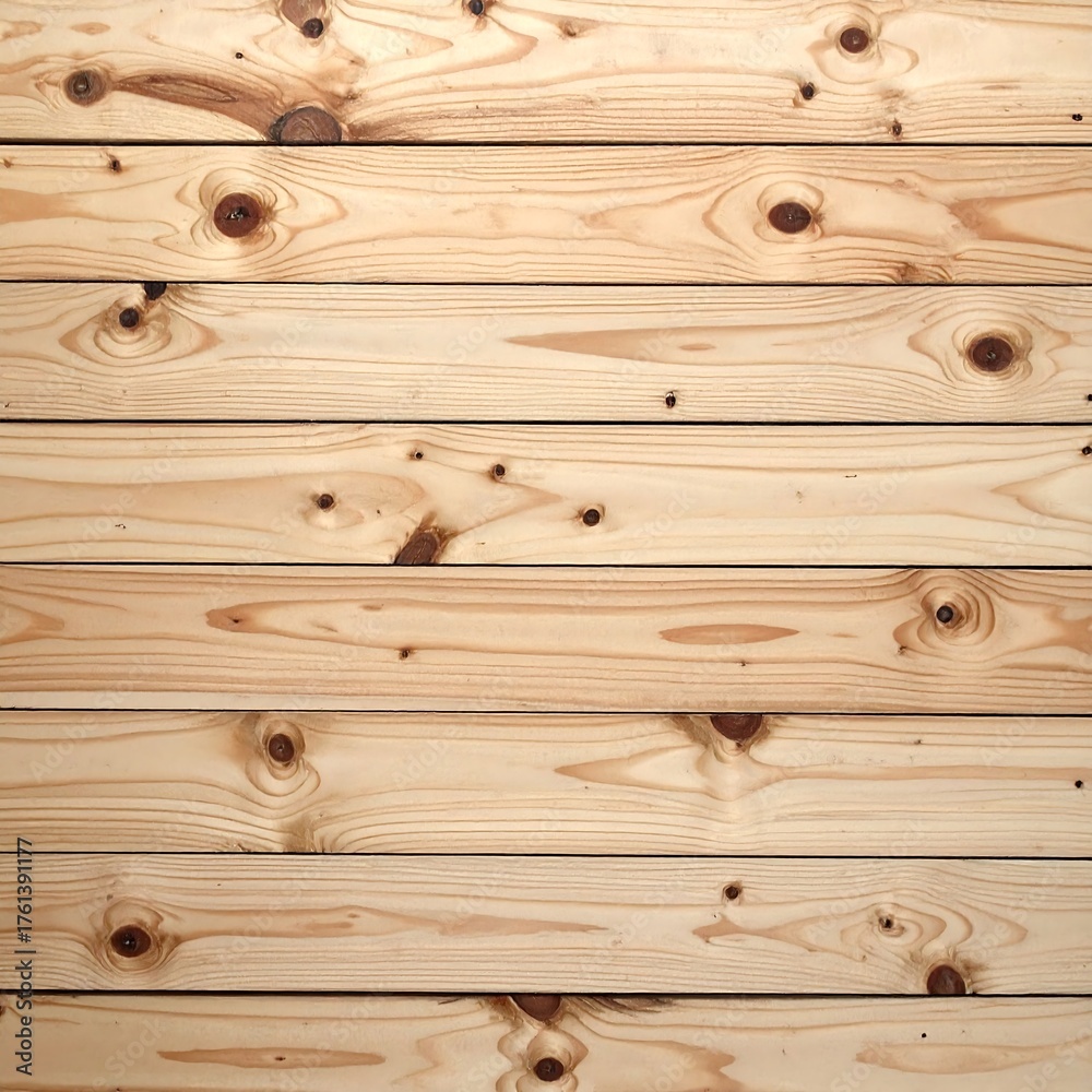 Fototapeta premium Light beige wooden planks in horizontal rows