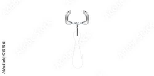 Realistic Silver Metal Clasp Vector Illustration.	