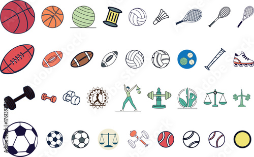sports icons set