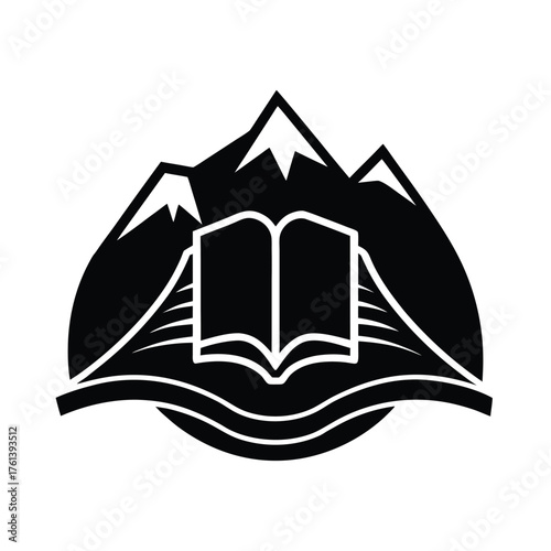 Bible with Mountain Background Illustration