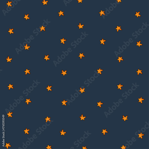 Pixel Star Repeating Pattern Navy Retro Background Design