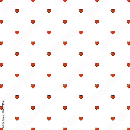 Pixel Heart Repeating Pattern Simple Retro Background