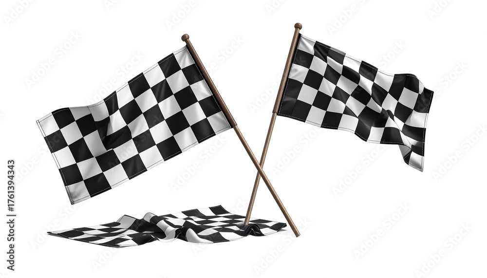Fototapeta premium Racing Flag Set — isolated on transparent background