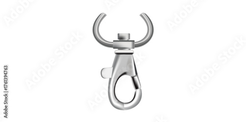 Realistic Silver Metal Clasp Vector Illustration.	