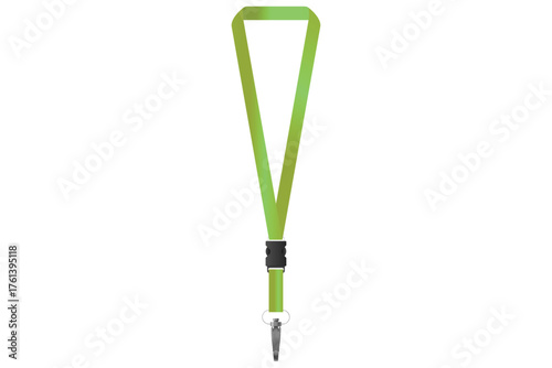 Neck Strap Lanyard Safety Breakaway For ID Name Badge Holder Plastic And Metal Clasps Vector Illustration.	