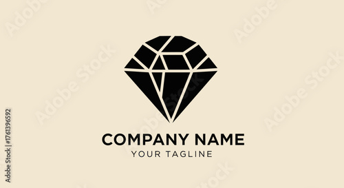 Elegant Diamond Logo Design with Geometric Facets for Jewelry or Luxury Brand.