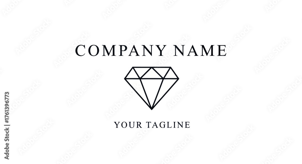 Fototapeta premium Minimalist Diamond Logo Design for Company Branding.