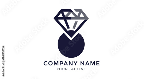 Elegant Diamond Ring Logo Design for Jewelry Company Branding.