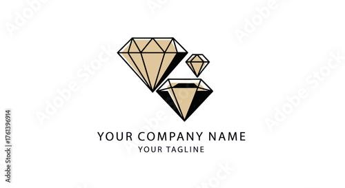 Elegant gold and black diamond logo design template for a company.