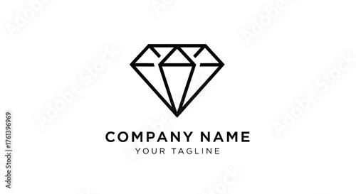 Elegant Diamond Outline Logo Design for Luxury Brand Identity.