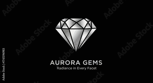 Elegant Diamond Gemstone Logo for Aurora Gems Brand.