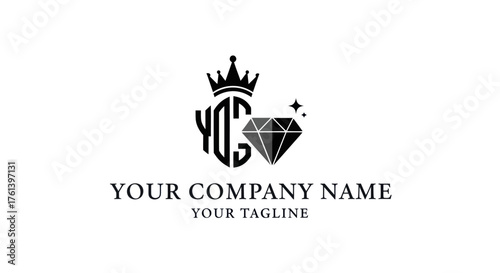 Elegant YDS Monogram Logo with Crown and Diamond Design.