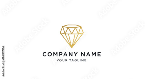 Elegant gold diamond logo design for a jewelry company, showcasing luxury and sophistication.
