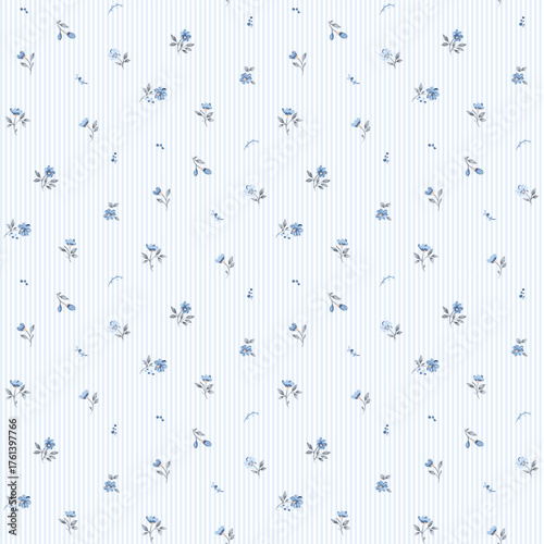 Flower pattern, ditsy floral seamless pattern. Hand drawn flower background. Small repeat pattern. Ditsy print. Cute botanic design. Ditsy floral flower pattern for fashion, fabric, textile, wallpaper