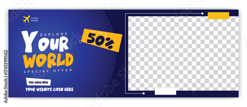 Travel holiday vacation facebook cover and banner design