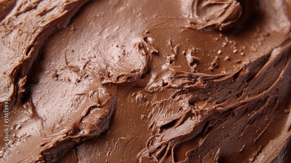 Obraz premium Close-up Chocolate Spread Texture, Smooth Surface