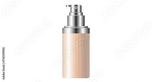 Cream foundation in a bottle with a pump dispenser isolated on white