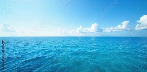 Serene Ocean Horizon Tranquil Blue Waters Meeting the Hazy Sky, Perfect for Travel and Serenity Themes