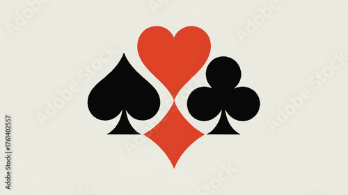 Playing card suits arranged in a symmetrical pattern on a light background