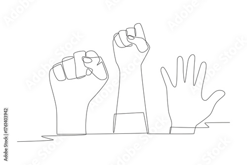 Civil rights day concept one-line drawing