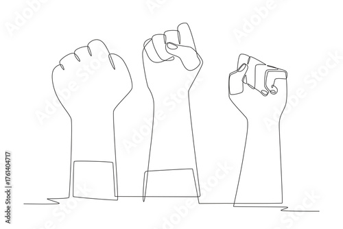 Civil rights day concept one-line drawing