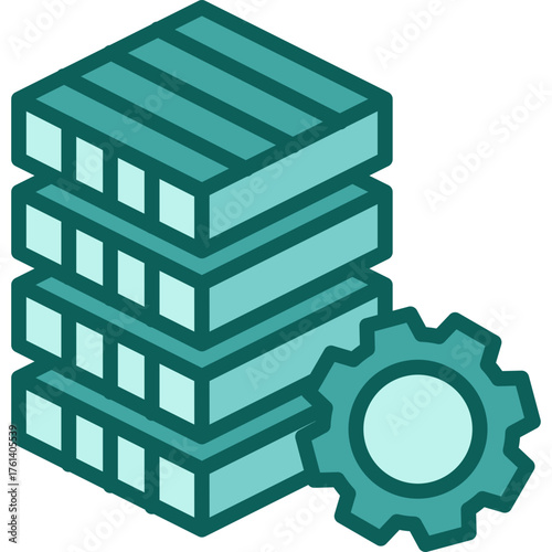 Isometric Data solid icon
