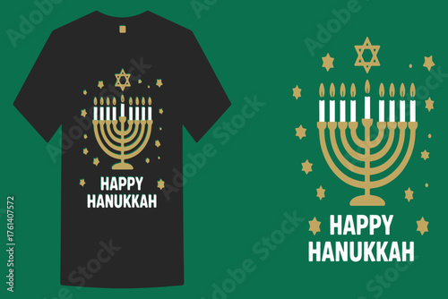 Happy hanukkah menorah design festive holiday celebration jewish tradition vector