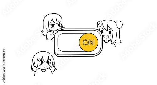 Three Girls React to the Power Button Being Turned On