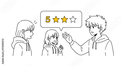 Young People Discussing and Reacting to Online Reviews and Ratings of Products or Services