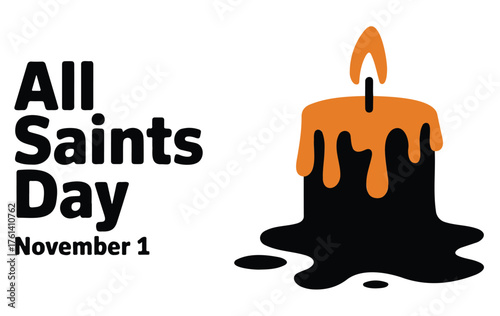 All Saints Day vector illustration featuring a candle perfect for holiday greetings and event announcements