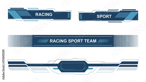 Race Car Stripe Stickers,  Graphic set of abstract racing stripes, checkered patterns, and dynamic automotive lines for motorsport design, auto tuning, vehicle decals, and car racing projects.