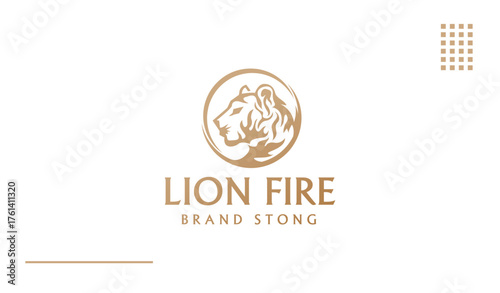 Elegant Lion Fire Logo Design – Luxury Animal Symbol for Premium Brand Identity