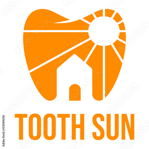 dental home sunrise flat minimalist logo design