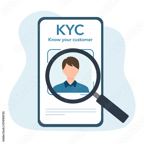 KYC or know your customer with business verifying the identity of its clients concept.