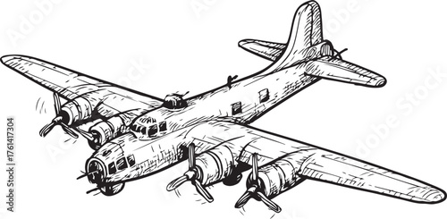sketch of airplane vector