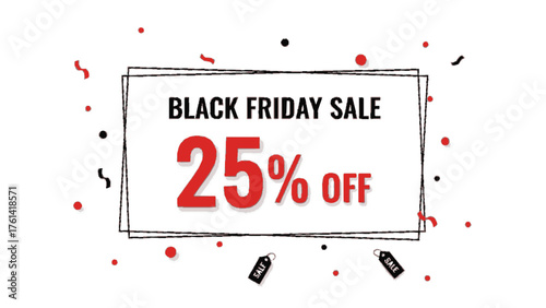 Discount discount! black friday sale twenty five percent off discount promotion advertisement shopping offer banner template