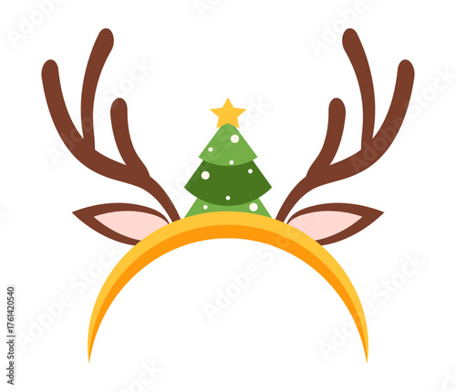 christmas headband antlers cute clipart illustration