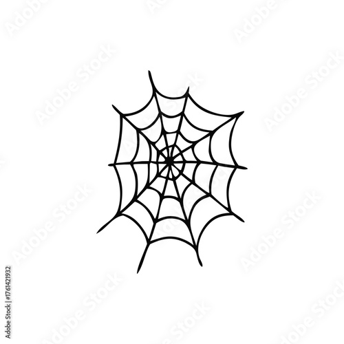 Hand-Drawn Spider Web Outline