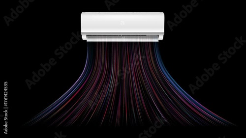 Cold Air Wind Flow Loop for Green Screen Presentation Design
