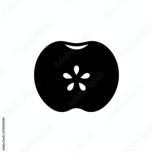 Vector icon of apple slice showing seeds