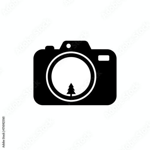 Camera vector icon, minimal clean photography concept