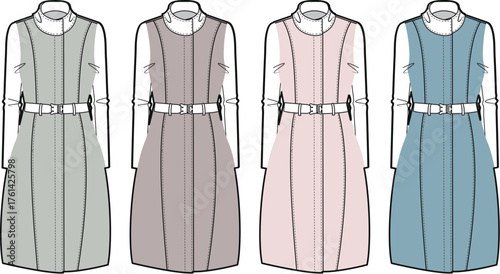 A Collection of Dress Designs, Showcasing a Range of Colors and Styles for Fashion Inspiration and Apparel Ideas