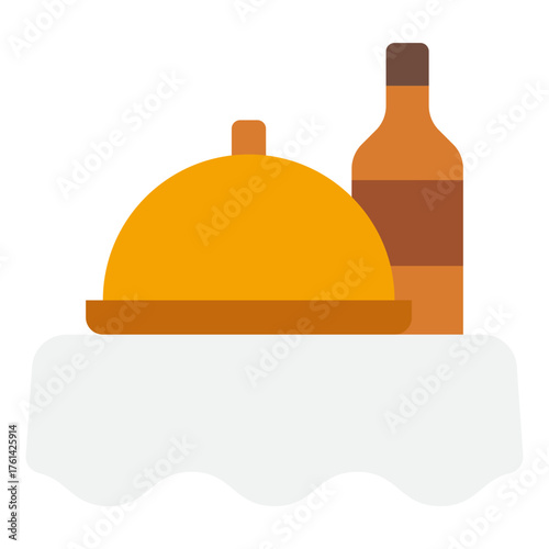 Simple vector of a dining table with chairs around it.