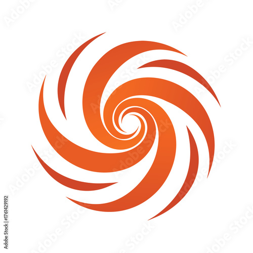 Orange swirling vortex logo with gradient on white background Keywords: abstract, art, background, circle, clean, color, concept, design, element