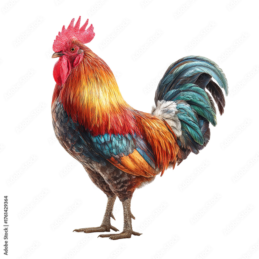 Fototapeta premium Rooster isolated on transparent background