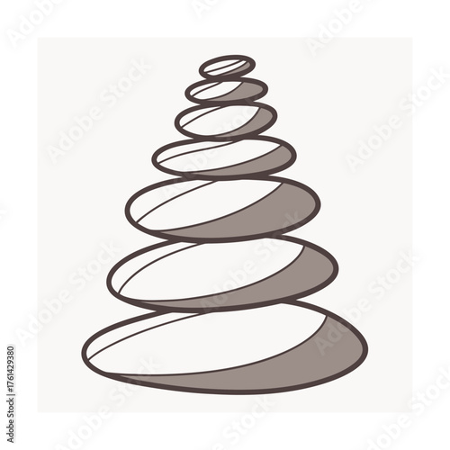 Stacked Zen Stones Illustration With Brown Tones Keywords: stack, stones, zen, balance, meditation, spa, wellness, harmony, peace, nature, smooth
